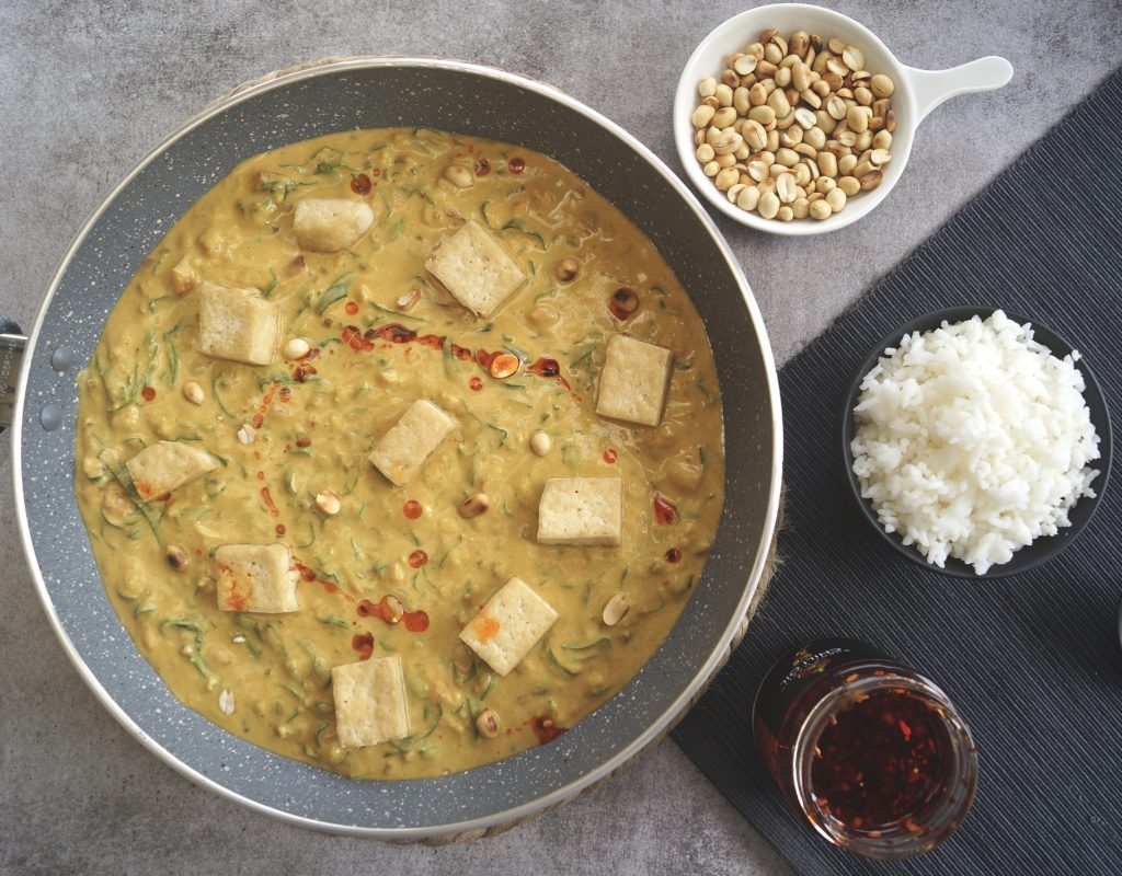 Peanut Butter Curry with Tofu and Spinach