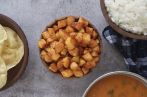 Potato Karacurry, Roast Potatoes, South Indian Style Roast Potatoes